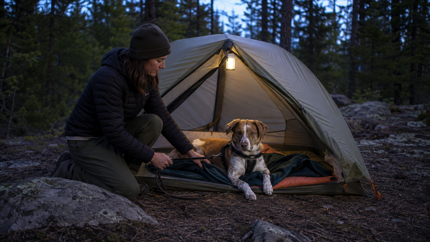 Camping With a Dog: Sleep Systems, Tent Setup, and Nighttime Safety