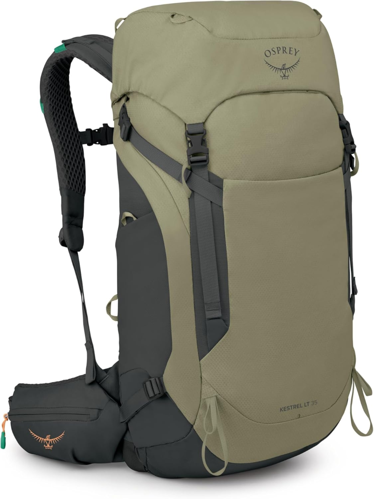 Osprey Kestrel LT 35L Men's Backpacking Backpack, Tan OS | hiking pack, camping gear, overnight trail pack, waterproof raincover, rain cover included